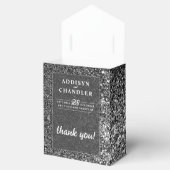 Zwart-wit Glam Chic Modern Wedding Glitter Bedankdoosjes (Geopend)