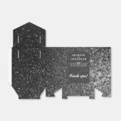 Zwart-wit Glam Chic Modern Wedding Glitter Bedankdoosjes (Uitgevouwen)