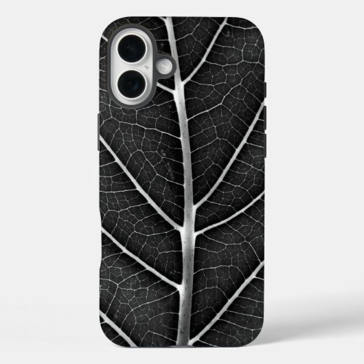 Zwart-Wit Glanzend Blad Close-Up Case-Mate iPhone Case (Achterkant)