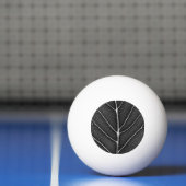 Zwart-Wit Glanzend Blad Close-Up Pingpongbal (Net)