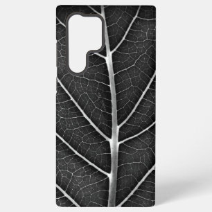 Zwart-Wit Glanzend Blad Close-Up Samsung Galaxy Hoesje
