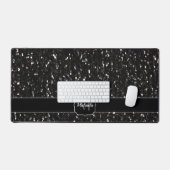 Zwart wit glanzend glitter fonkelt Monogram Bureaumat (Keyboard & Muis)