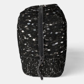 Zwart-wit glanzend glitter glinstert Monogram Toilettasje (Rechts)