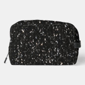 Zwart-wit glanzend glitter glinstert Monogram Toilettasje (Achterkant)