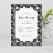 zwart-wit Glen Plaid Checkerboard Kaart (Staand voorkant)