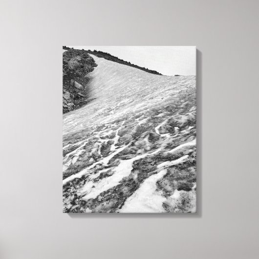 Zwart-wit gletsjer Canvasprint Canvas Afdruk (Voorkant)