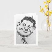 Zwart-wit, glimlach Man, blanco binnenzijde Kaart (Gele Bloem)