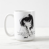 Zwart-wit glimlachende anime meisje koffiemok (Links)