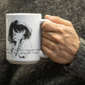 Zwart-wit glimlachende anime meisje koffiemok