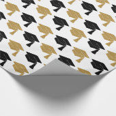 Zwart-wit Glitter Afstudeerder Pet Afstuderen Gift Cadeaupapier (Hoek)