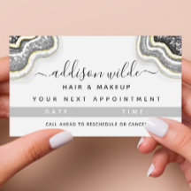 Zwart-wit glitter Agate Geode Luxe