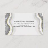 Zwart-wit glitter Agate Geode Luxe Afsprakenkaartje (Achterkant)