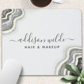 Zwart-Wit Glitter Agate Geode Luxe Chic Muismat