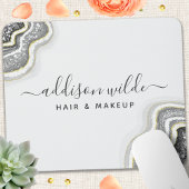 Zwart-wit glitter Agate Geode Luxe Muismat