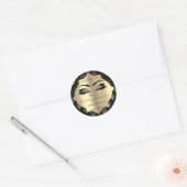Zwart Wit Glitter Art Deco Gold Lash Cleaner Ronde Sticker (Envelop)