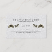 Zwart Wit & Glitter Bruiloft Paard & Koets Visitekaartje (Achterkant)