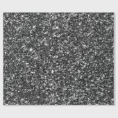 Zwart-wit Glitter Cadeaupapier (Vlak)