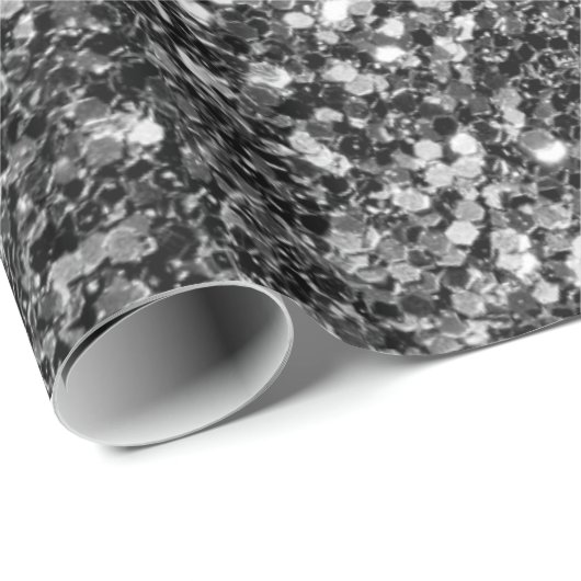 Zwart-wit Glitter Cadeaupapier (Rol Hoek)