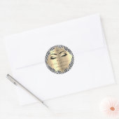 Zwart Wit Glitter Champaigne Goud Lash Cleaner Ronde Sticker (Envelop)