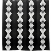 Zwart-wit Glitter Diamond Douche Gordijn (Voorkant)