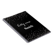 Zwart wit Glitter Faux Folie Glamoureus kraft Notitieboek (Rechterzijde)