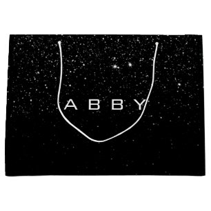 Zwart Wit Glitter Favor Gift Abby Spark Lux1 Groot Cadeauzakje