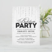 Zwart-wit Glitter-kijk Bachelorette Kaart (Staand voorkant)