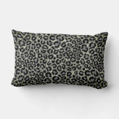 Zwart Wit Glitter Luipaard Patroon Moderne Cheetah Kussen (Achterkant)