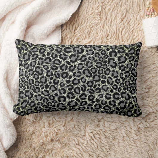 Zwart Wit Glitter Luipaard Patroon Moderne Cheetah Kussen (Deken)
