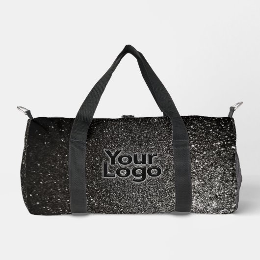 Zwart-wit Glitter Luxury Business Logo Plunjezak (Voorkant)