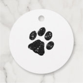 Zwart wit glitter Paw afdrukken Bedankjes Labels (Achterkant)