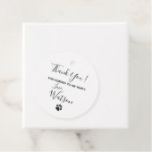 Zwart wit glitter Paw afdrukken Bedankjes Labels (In situ)