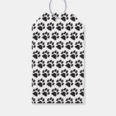 Zwart wit glitter Paw afdrukken Cadeaulabel (Achterkant)