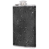 Zwart-wit glitterachtige luxe achtergrond heupfles (Links)