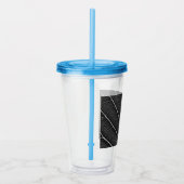 Zwart-wit gloeiend blad close-up acryl drinkbeker (Rechts)