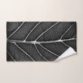 Zwart-wit gloeiend blad close-up bad handdoek (Handdoek)
