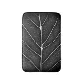 Zwart-wit gloeiend blad close-up badmat (Voorkant Verticaal)