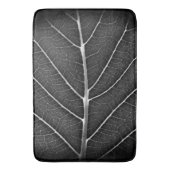 Zwart-wit gloeiend blad close-up badmat (Voorkant Verticaal)