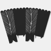 Zwart-wit gloeiend blad close-up bedankdoosjes (Ongevouwen)