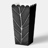 Zwart-wit gloeiend blad close-up bedankdoosjes (Voorkant)