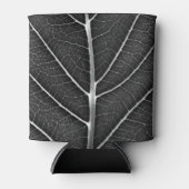 Zwart-wit gloeiend blad close-up blikjeskoeler (Voorkant)