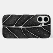 Zwart-wit gloeiend blad close-up Case-Mate iPhone case (Achterkant (horizontaal))