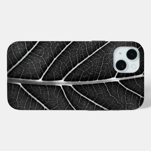 Zwart-wit gloeiend blad close-up Case-Mate iPhone case (Achterkant (horizontaal))