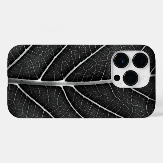 Zwart-wit gloeiend blad close-up Case-Mate iPhone case (Achterkant (horizontaal))