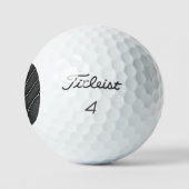 Zwart-wit gloeiend blad close-up golfballen (Logo)