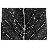 Zwart-wit gloeiend blad close-up groot cadeauzakje (Achterkant)