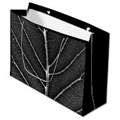 Zwart-wit gloeiend blad close-up groot cadeauzakje (Voorkant Gekanteld)
