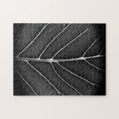 Zwart-wit gloeiend blad close-up legpuzzel (Horizontaal)