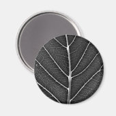 Zwart-wit gloeiend blad close-up magneet (Voorkant / Achterkant)