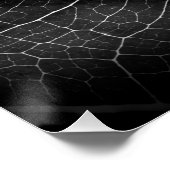 Zwart-wit gloeiend blad close-up perfect poster (Hoek)